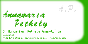 annamaria pethely business card